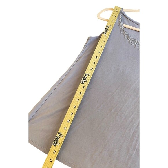 EILEEN FISHER Tank Top PS Stretch Silk Jersey Scoop Neck Sleeveless‎ Embellished - Picture 7 of 10